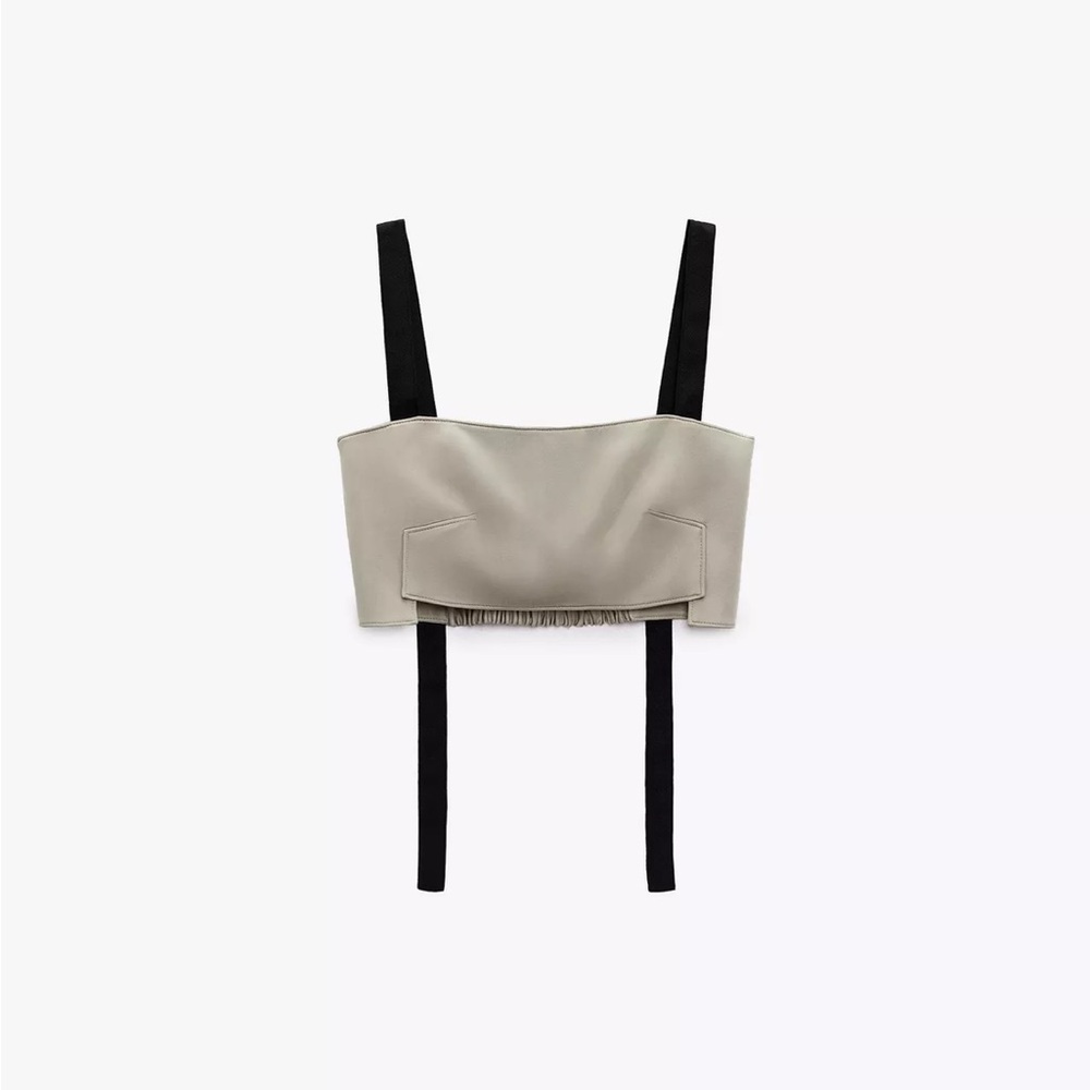 Zara Satin Effect Short Top - Soft Gold